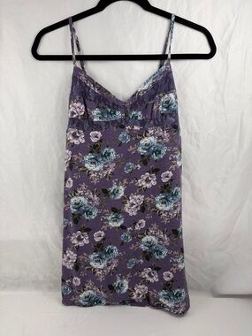 Purple Floral Cami Tank Top Women’s M Lightweight Summer Adjustable Straps